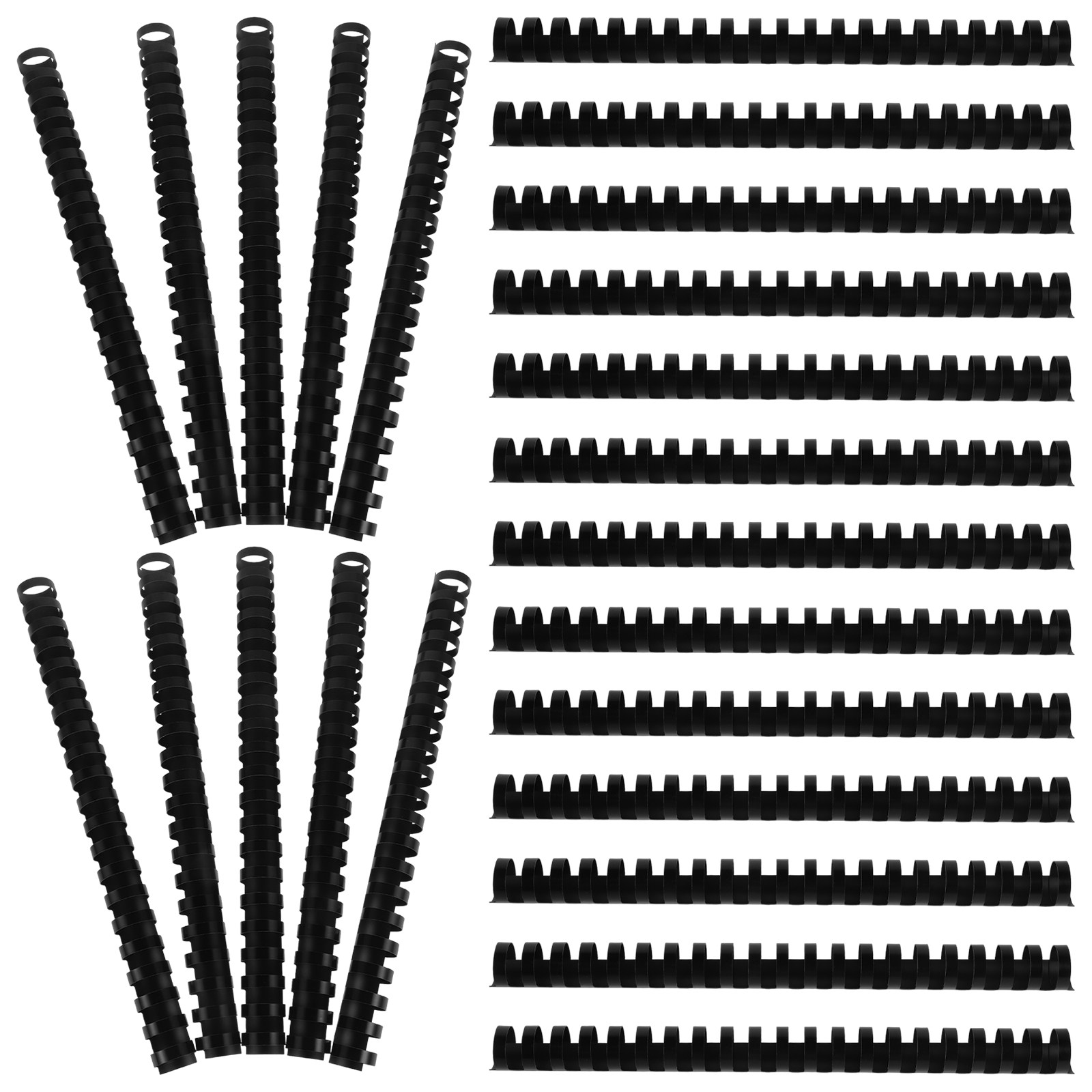 Binding Comb Plastic - 50個入りバインディングコーム 21リング プラスチック製 ブラック ドキュメントバインディング リーフバインダー