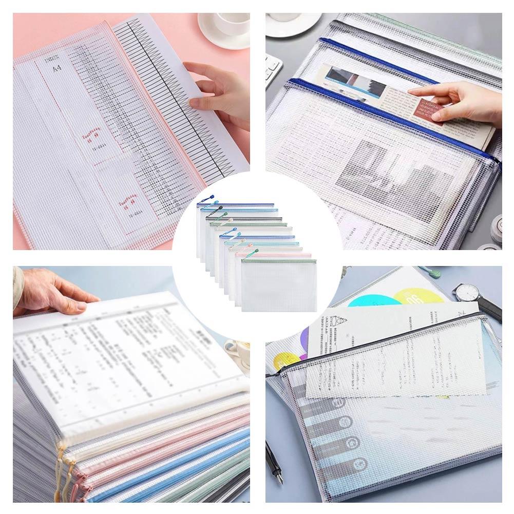 Supply Of Office Stationery - 10 個モランディライトカラーシリーズメッシュ文具収納袋ジッパー付き学生学校事務用品 G0R8
