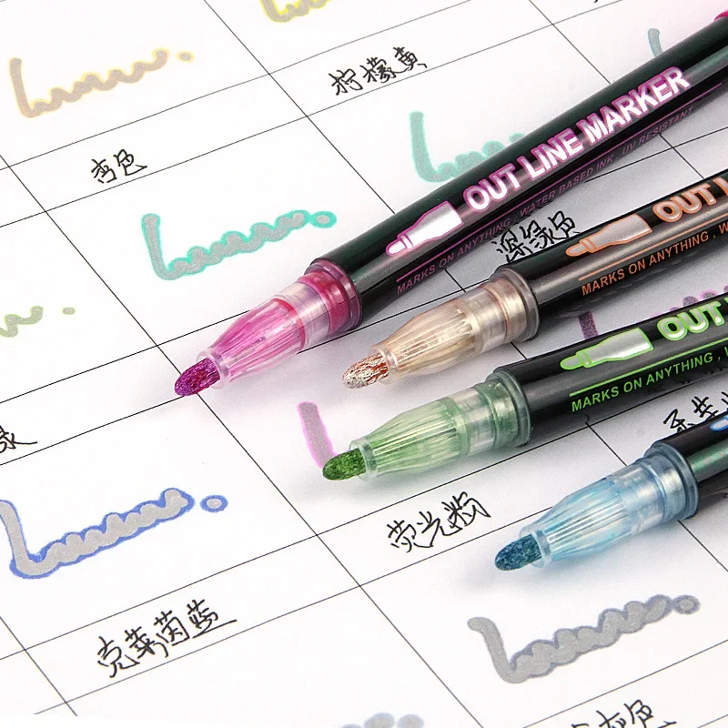 36 色二重線アウトラインアートペンマーカーペン DIY 落 - Highlighter Set Pastel のレビューと価格