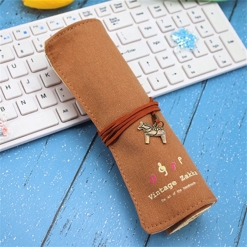 12穴ペンケースローラーペンバッグペンポーチロールアップペン - Pen Pouch Roll のレビューと価格