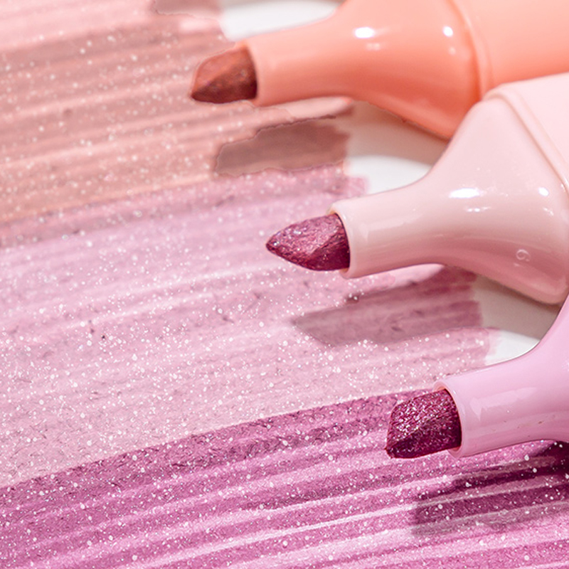 グリッターハイライター、柔軟な線幅と汚れ防止の水性インクで、 - Highlighter Set Pastel のレビューと価格