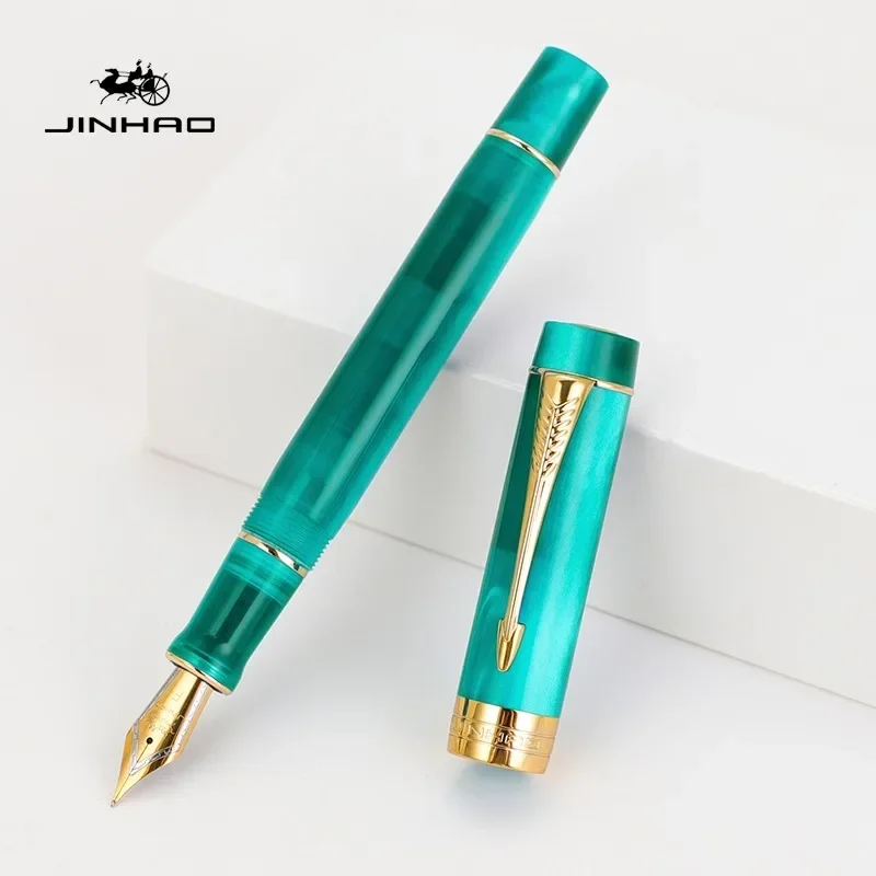 Jinhao-クリップ付き万年筆、透明色、樹脂製高級ペン、矢 - Stationery Supplier のレビューと価格