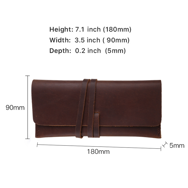 手作り牛革レザーペンバッグレトロヴィンテージロールペンシルケ - Pen Pouch Roll のレビューと価格