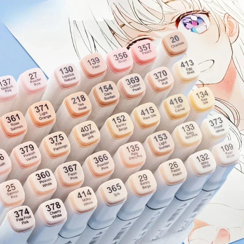 6/12/24/30 色の肌のトーンデュアルヘッドマーカーセ - Highlighter Set Pastel のレビューと価格