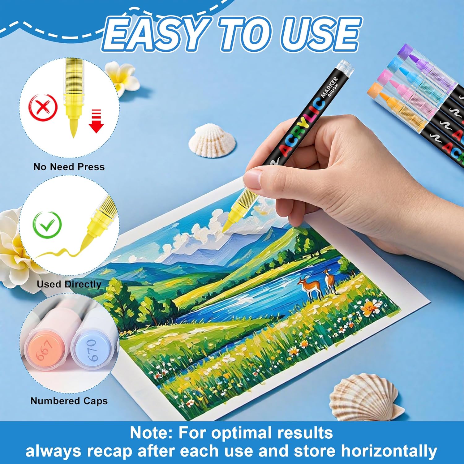 12-120色のアクリルペイントマーカー、ブラシチップ、ロッ - Copic Marker Classic のレビューと価格