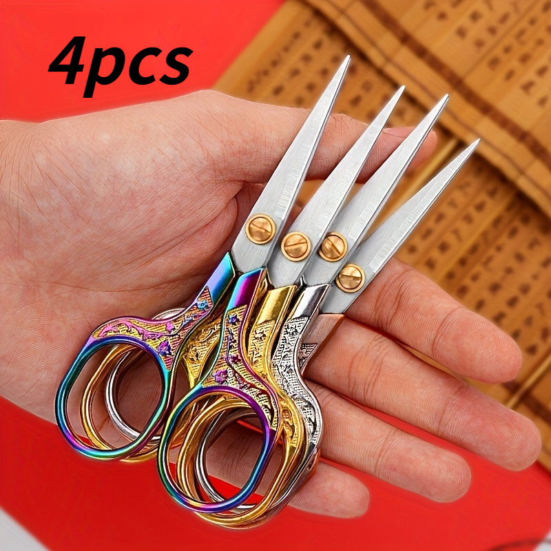 4個入りヴィンテージステンレススチール製刺繍＆裁縫用ハサミセ - Scissors Stainless Craft のレビューと価格