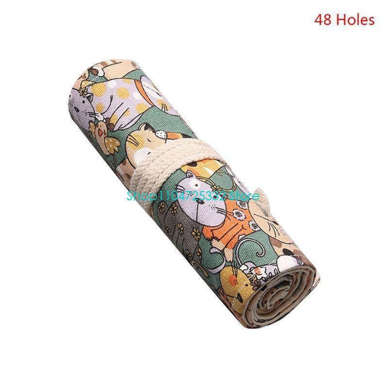 P5EA 漫画猫 12/24/36/48/72 穴キャンバス - Pen Pouch Roll のレビューと価格